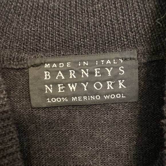Vintage Barneys New York Charcoal 100% Merino Wool Sweater Made in Italy Size M - Picture 2 of 6